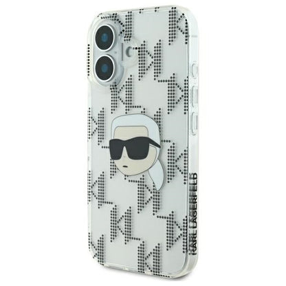 Ovitek za Apple iPhone 16, Karl Lagerfeld, IML Luxury Electroplated Karl's Head, Prozoren