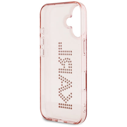 Ovitek za Apple iPhone 16, Karl Lagerfeld, IML Rhinestones Pink Logo, Roza