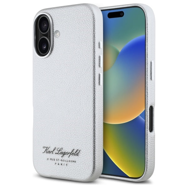 Ovitek za Apple iPhone 16, Karl Lagerfeld, RSG, Siv
