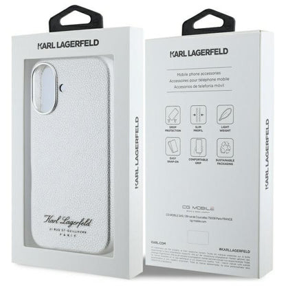 Ovitek za Apple iPhone 16, Karl Lagerfeld, RSG, Siv