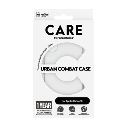 Ovitek za Apple iPhone 16, PanzerGlass, Care Urban Combat, Prozoren