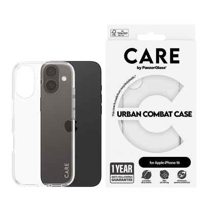 Ovitek za Apple iPhone 16, PanzerGlass, Care Urban Combat, Prozoren