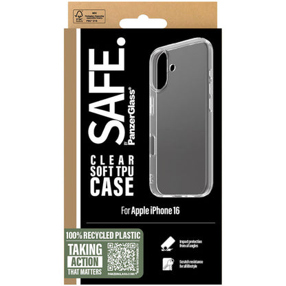 Ovitek za Apple iPhone 16, PanzerGlass, Safe., Prozoren