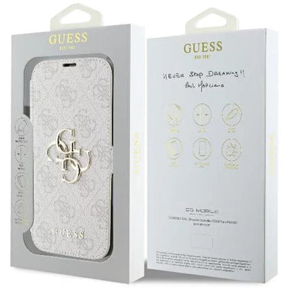 Ovitek za Apple iPhone 16 Plus, Guess, 4G Book, Roza