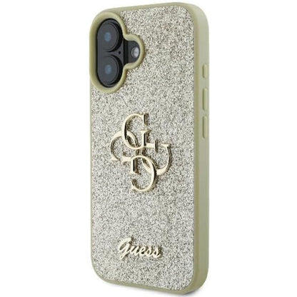 Ovitek za Apple iPhone 16 Plus, Guess, Fixed Glitter Big 4G, Zlat