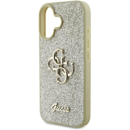 Ovitek za Apple iPhone 16 Plus, Guess, Fixed Glitter Big 4G, Zlat