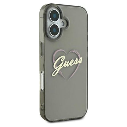 Ovitek za Apple iPhone 16 Plus, Guess, IML Heart, Črna