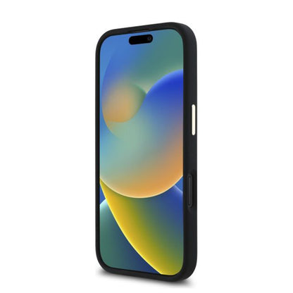 Ovitek za Apple iPhone 16 Plus, Guess, Script Metal Logo & Frame, Črn