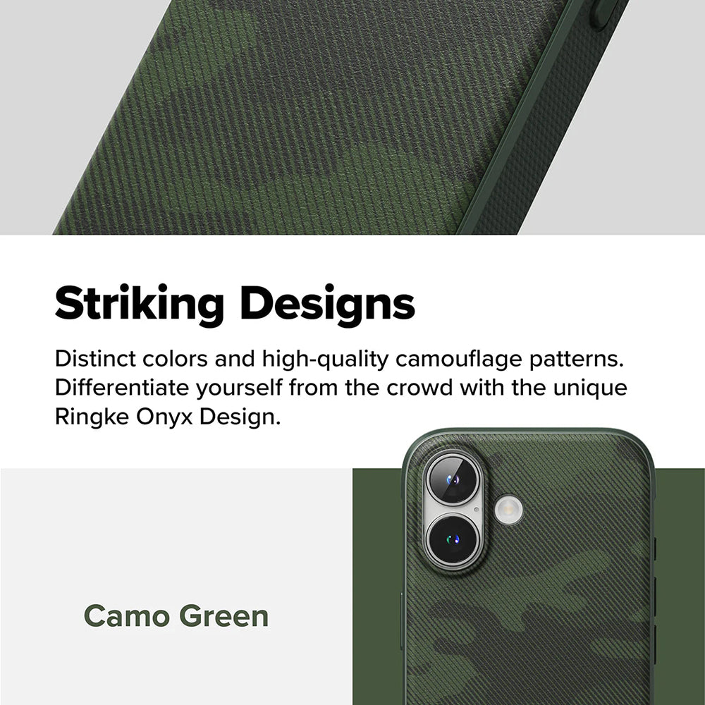 Ovitek za Apple iPhone 16 Plus, Ringke, Onyx Design, Zelen