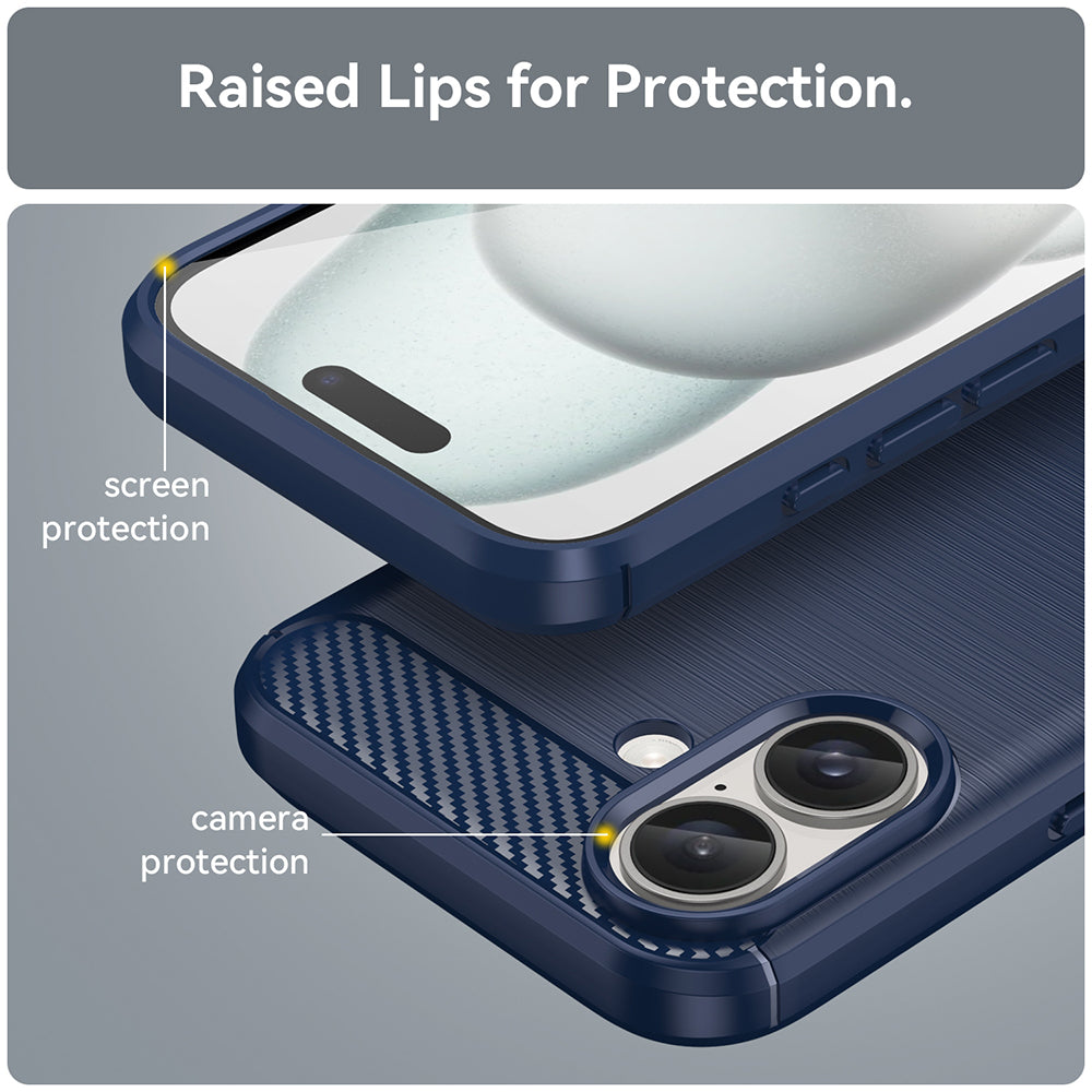 Ovitek za Apple iPhone 16 Plus, Techsuit, Karbon, Modra