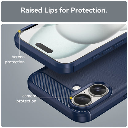 Ovitek za Apple iPhone 16 Plus, Techsuit, Karbon, Modra