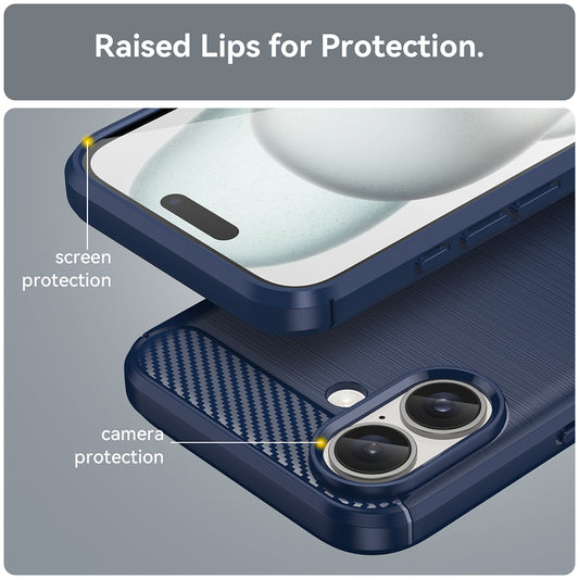 Ovitek za Apple iPhone 16 Plus, Techsuit, Karbon, Modra