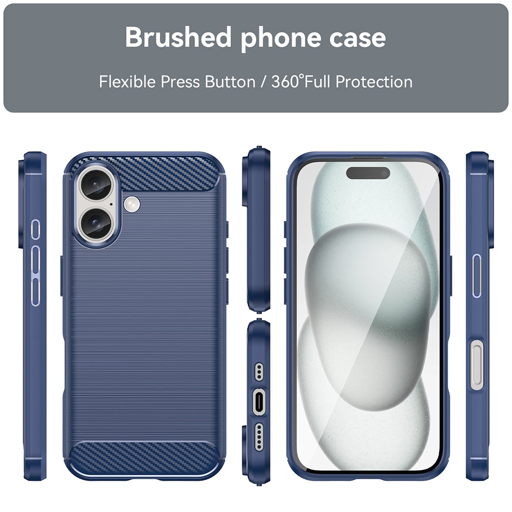 Ovitek za Apple iPhone 16 Plus, Techsuit, Karbon, Modra