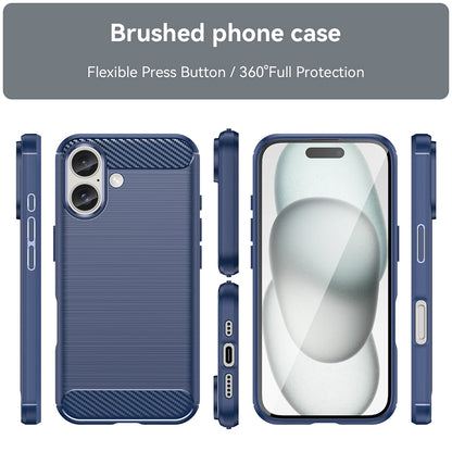 Ovitek za Apple iPhone 16 Plus, Techsuit, Karbon, Modra