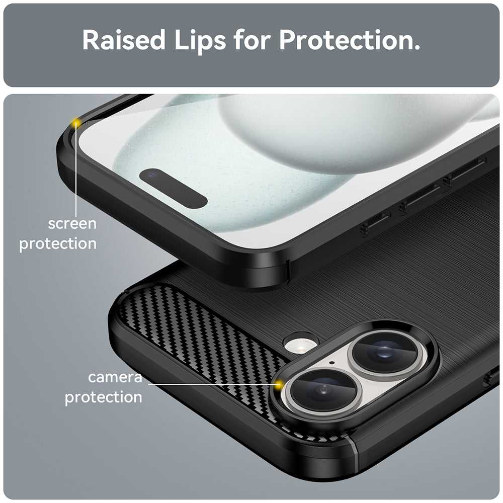 Ovitek za Apple iPhone 16 Plus, Techsuit, Karbon, Črn