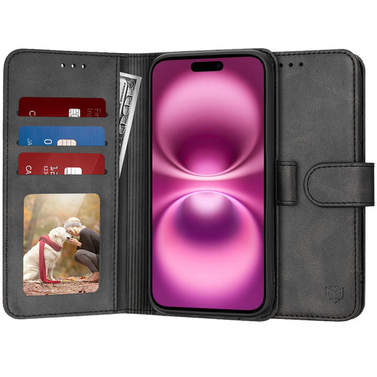 Ovitek za Apple iPhone 16 Plus, Techsuit, Diary Book, Črn