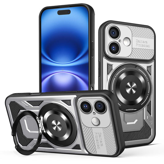 Ovitek za Apple iPhone 16 Plus, Techsuit, RuggedCam, Siva