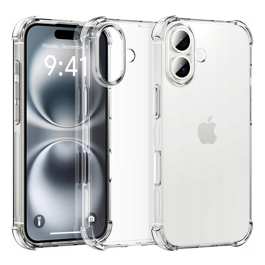 Ovitek za Apple iPhone 16 Plus, Techsuit, Prosojen proti udarcem (velika odprtina za lečo), Prozoren