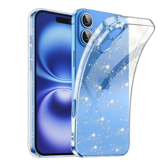 Ovitek za Apple iPhone 16 Plus, Techsuit, SparkleSkin, Prozoren