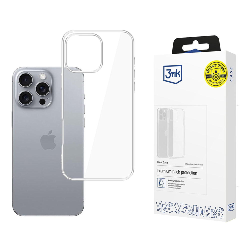 Ovitek za Apple iPhone 16 Pro, 3MK, Prozoren, Prosojen