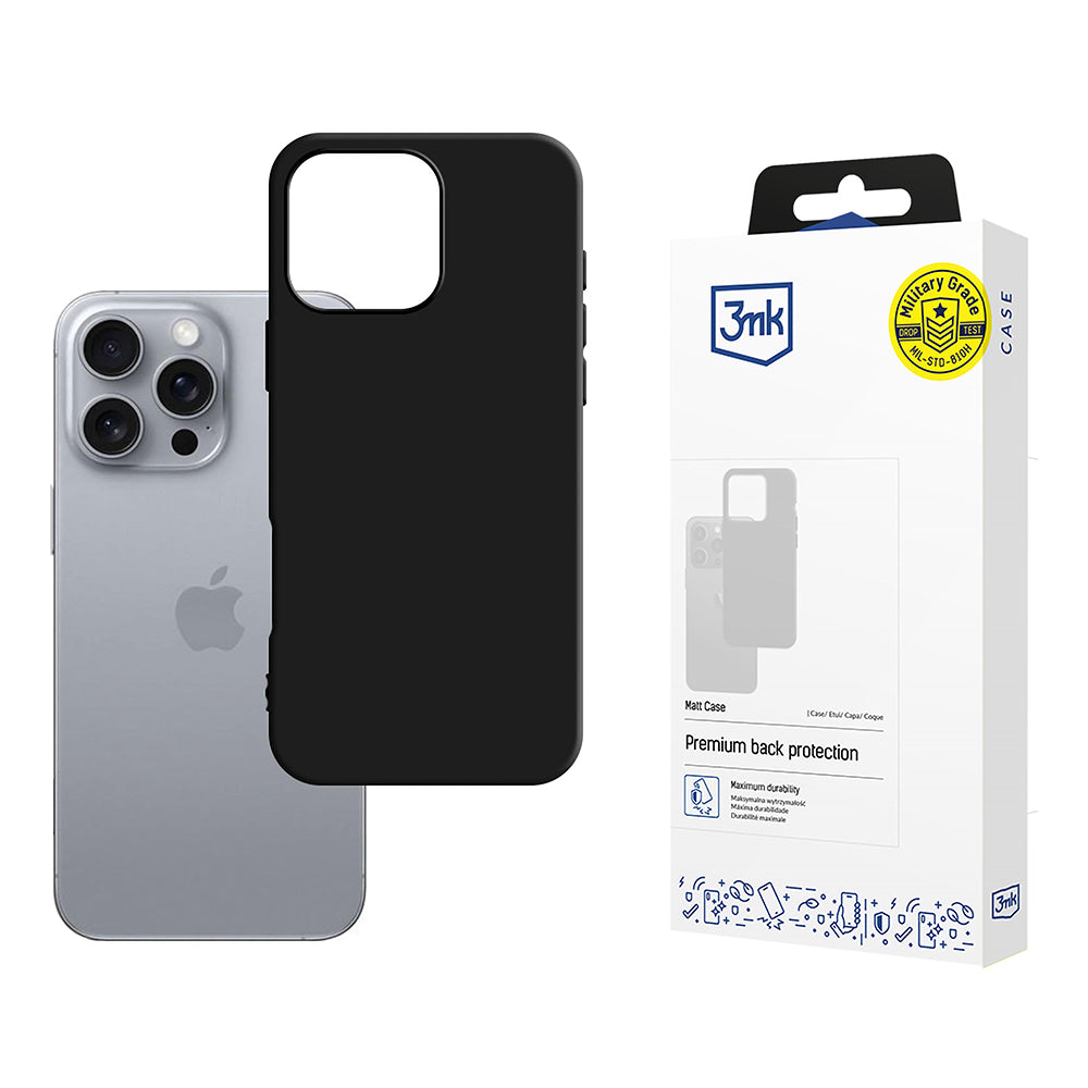 Ovitek za Apple iPhone 16 Pro, 3MK, mat črn