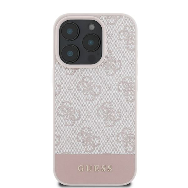 Ovitek za Apple iPhone 16 Pro, Guess, 4G Bottom Stripe, Roza