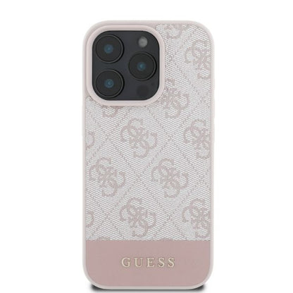 Ovitek za Apple iPhone 16 Pro, Guess, 4G Bottom Stripe, Roza