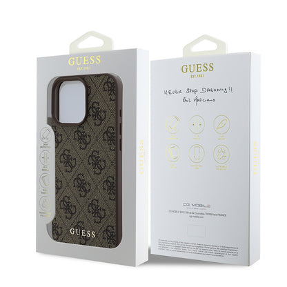 Ovitek za Apple iPhone 16 Pro, Guess, 4G Classic, rjava