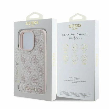 Ovitek za Apple iPhone 16 Pro, Guess, 4G Classic, Roza