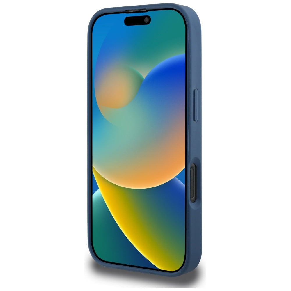 Ovitek za Apple iPhone 16 Pro, Guess, 4G Grained Roses Big Logo, Modra