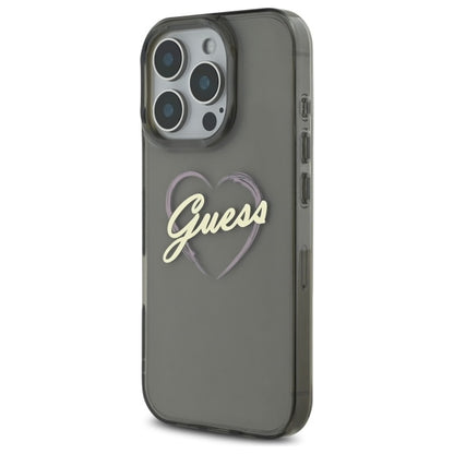 Ovitek za Apple iPhone 16 Pro, Guess, IML Heart, Črna