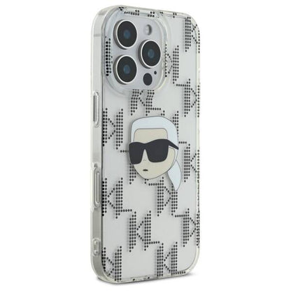 Case for Apple iPhone 16 Pro, Karl Lagerfeld, IML Luxury Electroplated Karl's Head, Transparent