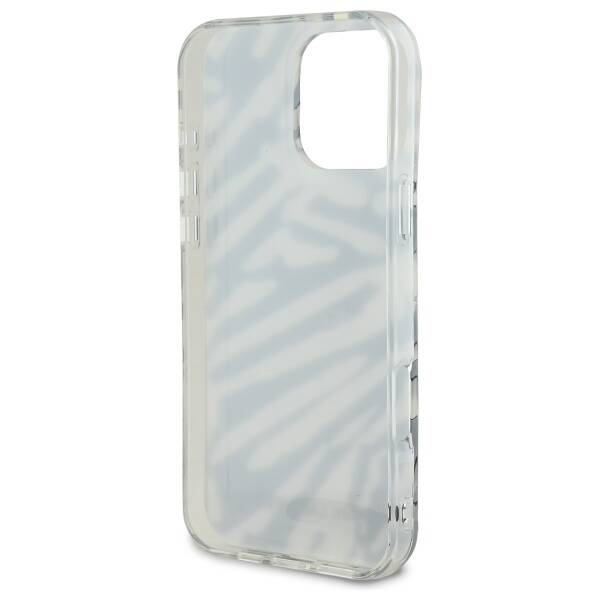 Ovitek za Apple iPhone 16 Pro, Karl Lagerfeld, IML Luxury Zebra Pattern with Strap, Črna