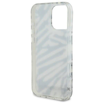 Ovitek za Apple iPhone 16 Pro, Karl Lagerfeld, IML Luxury Zebra Pattern with Strap, Črna