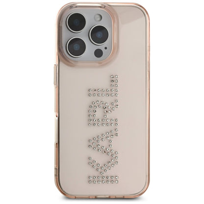 Ovitek za Apple iPhone 16 Pro, Karl Lagerfeld, IML Rhinestones Pink Logo, Roza