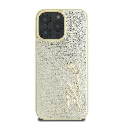 Case for Apple iPhone 16 Pro, Karl Lagerfeld, Metal Signature, Gold