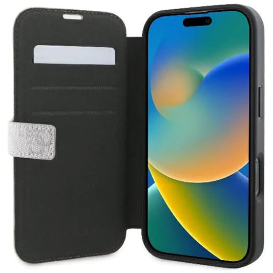 Ovitek za Apple iPhone 16 Pro Max, Guess, 4G Book, Roza