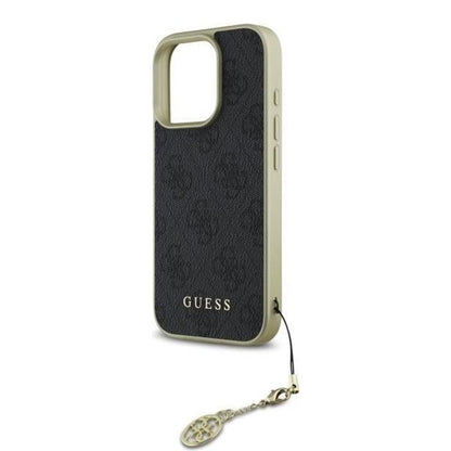 Ovitek za Apple iPhone 16 Pro Max, Guess, 4G Charm, črn