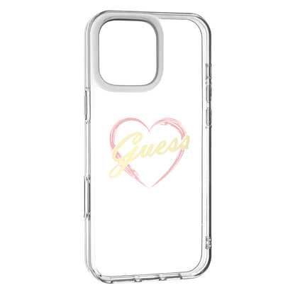 Ovitek za Apple iPhone 16 Pro Max, Guess, IML Heart, Prozoren