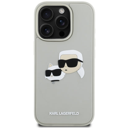 Case for Apple iPhone 16 Pro Max, Karl Lagerfeld, 3D Rubber Karl & Choupette, Beige