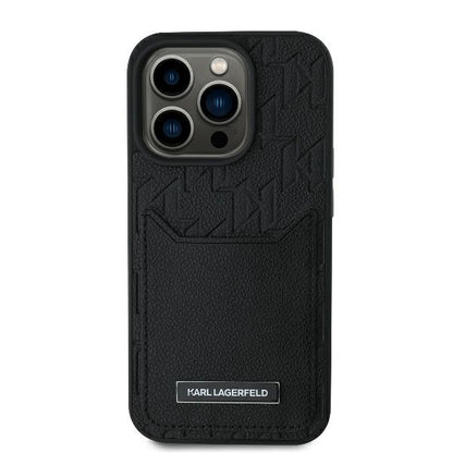 Ovitek za Apple iPhone 16 Pro Max, Karl Lagerfeld, Cardslots Monogram, Črna