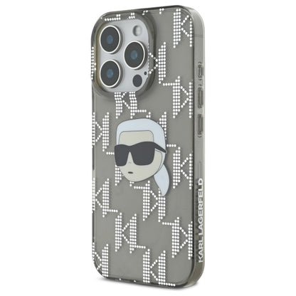 Case for Apple iPhone 16 Pro Max, Karl Lagerfeld, IML Luxury Electroplated Karl's Head, Black