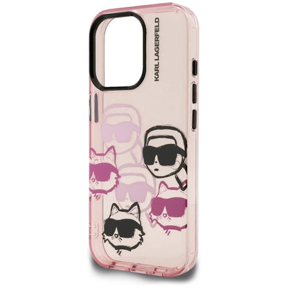 Case for Apple iPhone 16 Pro Max, Karl Lagerfeld, IML Luxury Multi Head Pattern, Pink