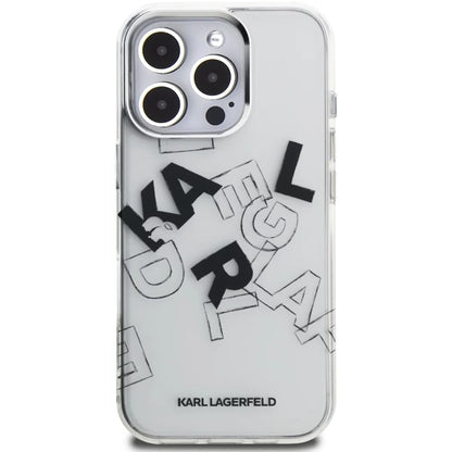Ovitek za Apple iPhone 16 Pro Max, Karl Lagerfeld, IML Sketched Graphic Logo, Prozoren