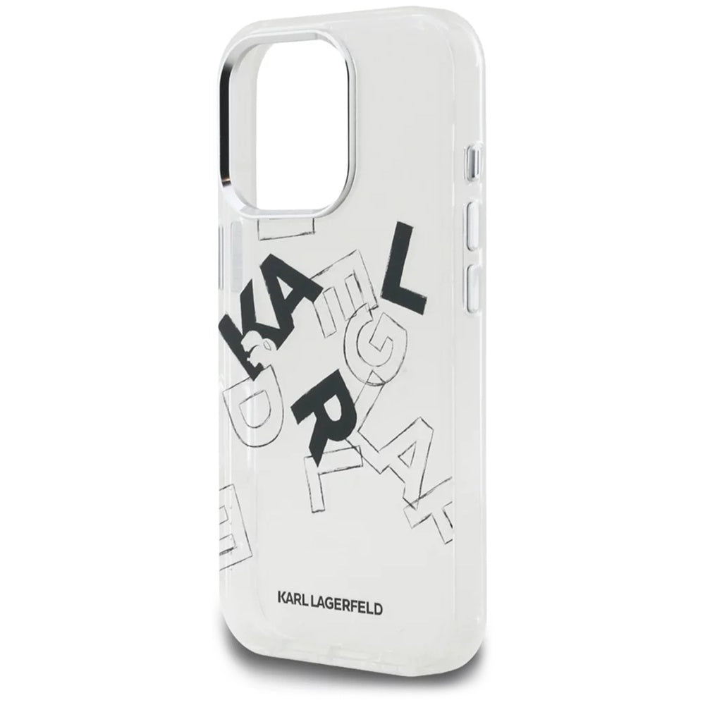 Ovitek za Apple iPhone 16 Pro Max, Karl Lagerfeld, IML Sketched Graphic Logo, Prozoren