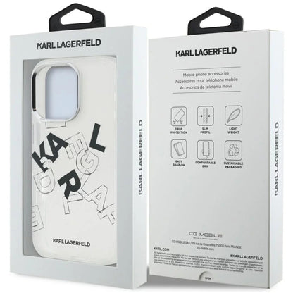 Ovitek za Apple iPhone 16 Pro Max, Karl Lagerfeld, IML Sketched Graphic Logo, Prozoren