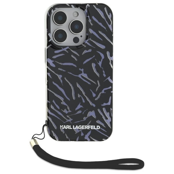 Ovitek za Apple iPhone 16 Pro Max, Karl Lagerfeld, Zebra with Cord Strap, Vijolična