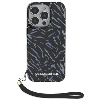 Ovitek za Apple iPhone 16 Pro Max, Karl Lagerfeld, Zebra with Cord Strap, Vijolična
