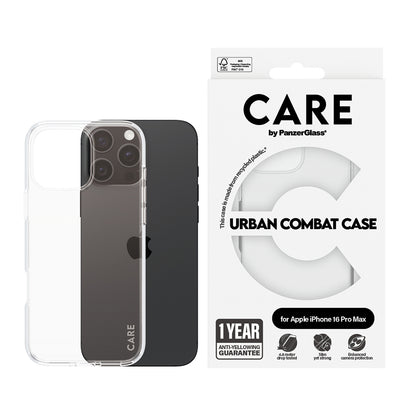 Ovitek za Apple iPhone 16 Pro Max, PanzerGlass, Care Urban Combat, Prozoren
