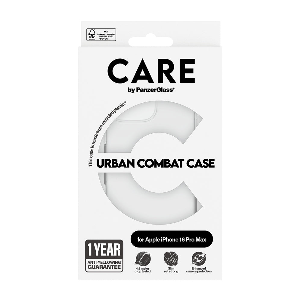 Ovitek za Apple iPhone 16 Pro Max, PanzerGlass, Care Urban Combat, Prozoren